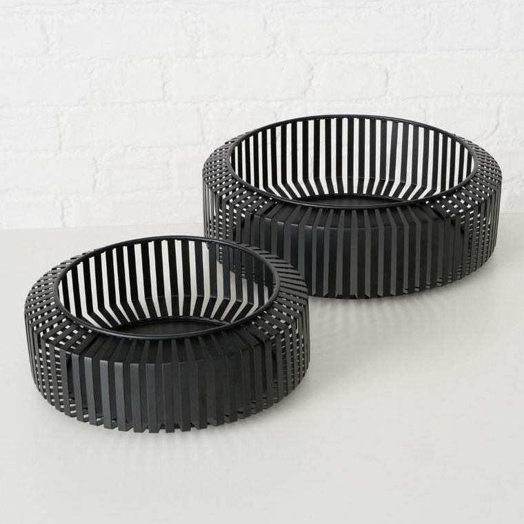 Boltze, metalowe miski ozdobne, Viki, 2 szt. ø 24-30 cm