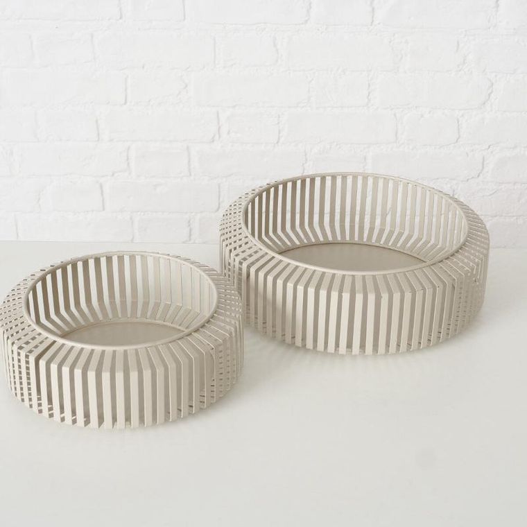Boltze, metalowe miski ozdobne, Viki, 2 szt. ø 24-30 cm