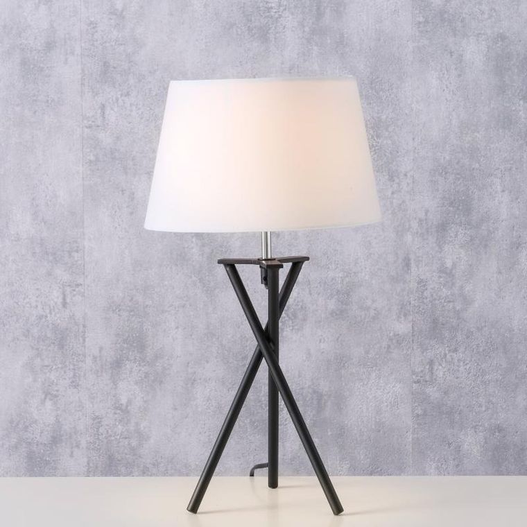 Boltze, Novo, lampa stołowa z metalową podstawą, 48 cm