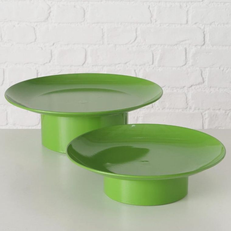 Boltze, patery metalowe na nóżce, Plana, 2 szt. ø 32.5-28 cm