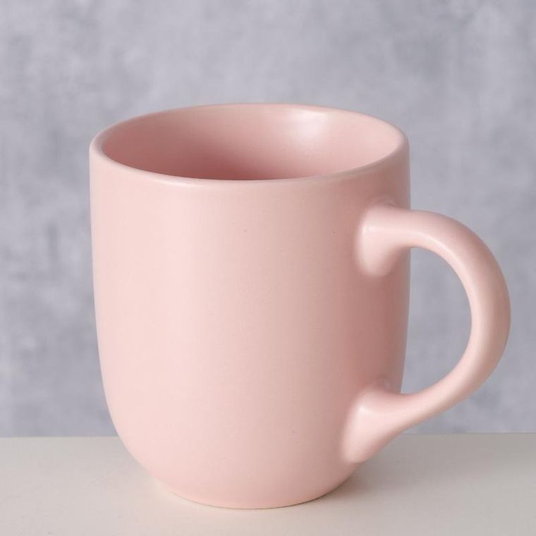 Boltze, różowy ceramiczny kubek, pastell, 300 ml