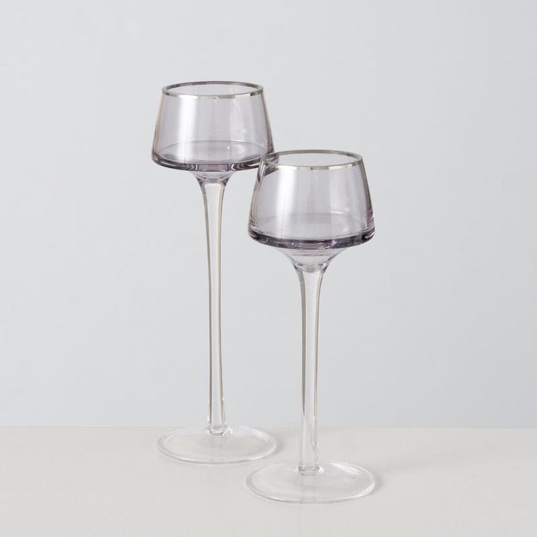 Boltze, świeczniki szklane Smola, 2 szt. 20-23 cm