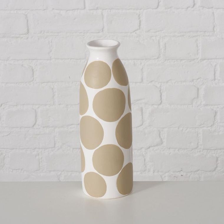 Boltze, wazon ceramiczny w graficzny wzór, Punty, 28 cm