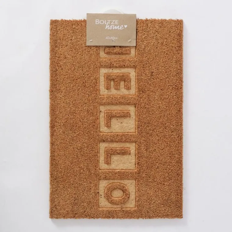 Boltze, wycieraczka z włókna kokosowego, hello, 60-40 cm