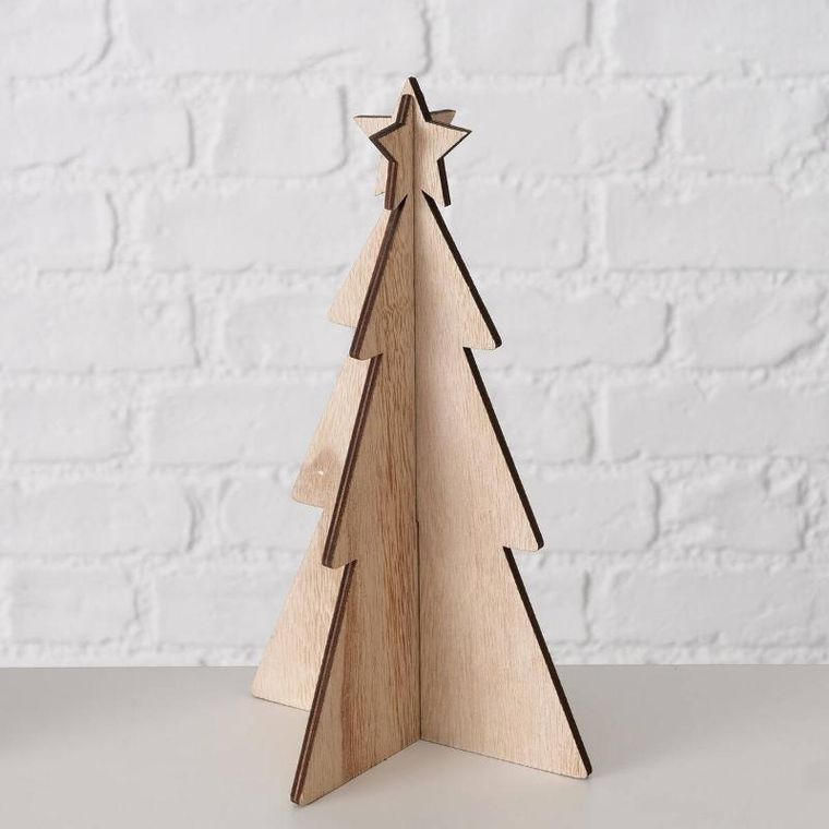 Boltze Xmas, Karl, ozdobne choinki ze sklejki, 12-25 cm, 3 szt.