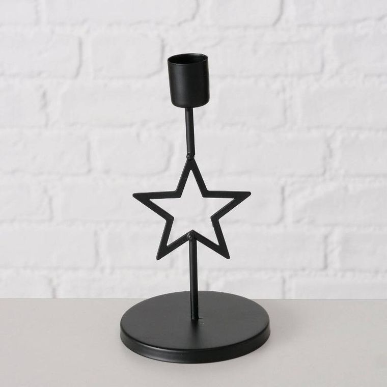 Boltze Xmas, Norga, metalowy świecznik na pojedynczą świecę, 17 cm