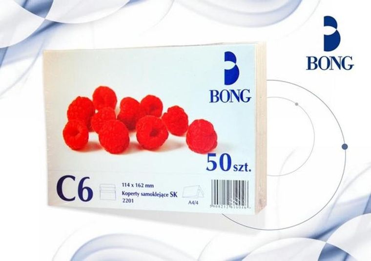 Bong, koperta C6, samoprzylepna
