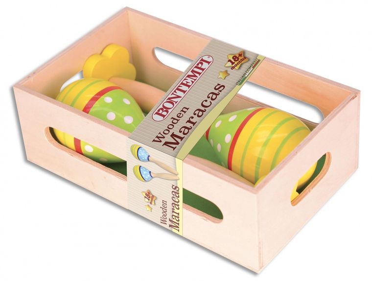 Bontempi Play, grzechotki, drewniane, kolorowe, 2 szt.