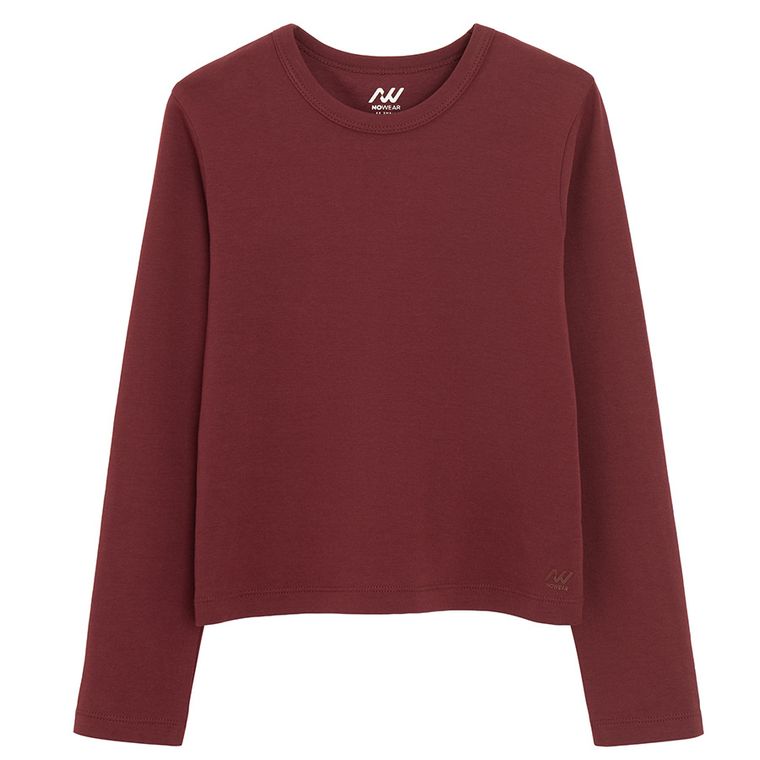 Bordowa koszulka z długim rękawem NOWEAR