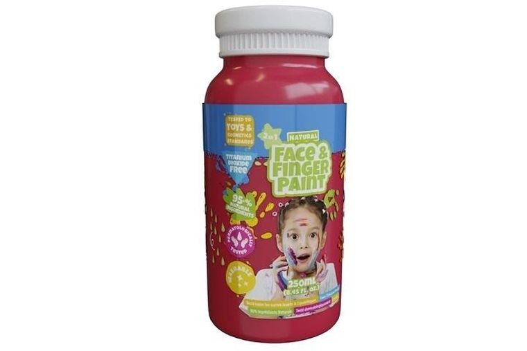 Boti Natural, farba do malowania palcami, do twarzy, czerwona, 250 ml