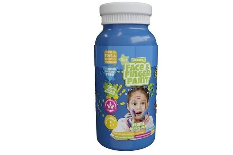 Boti Natural, farba do malowania palcami, do twarzy, niebieska, 250 ml