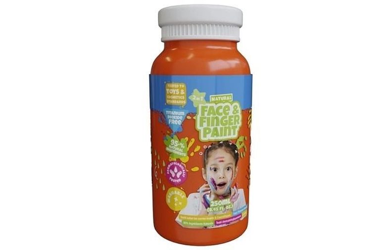 Boti Natural, farba do malowania palcami, do twarzy, pomarańczowa, 250 ml