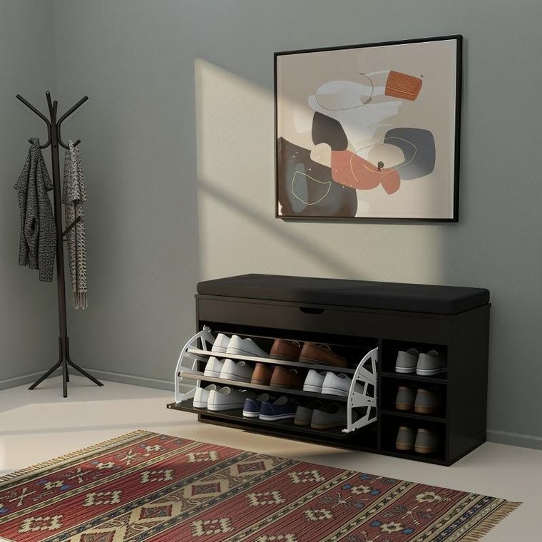 Boximo, Gradia, szafka na buty z siedziskiem i wysuwanymi półkami, 100-34-50 cm