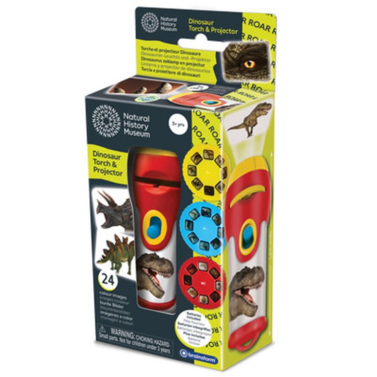 Brainstorm, latarka i projektor, dinozaury