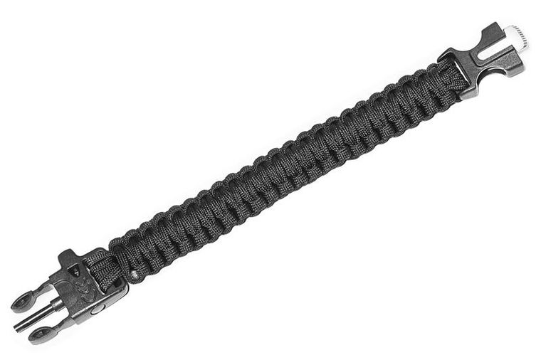 Bransoletka paracord 3w1, czarna