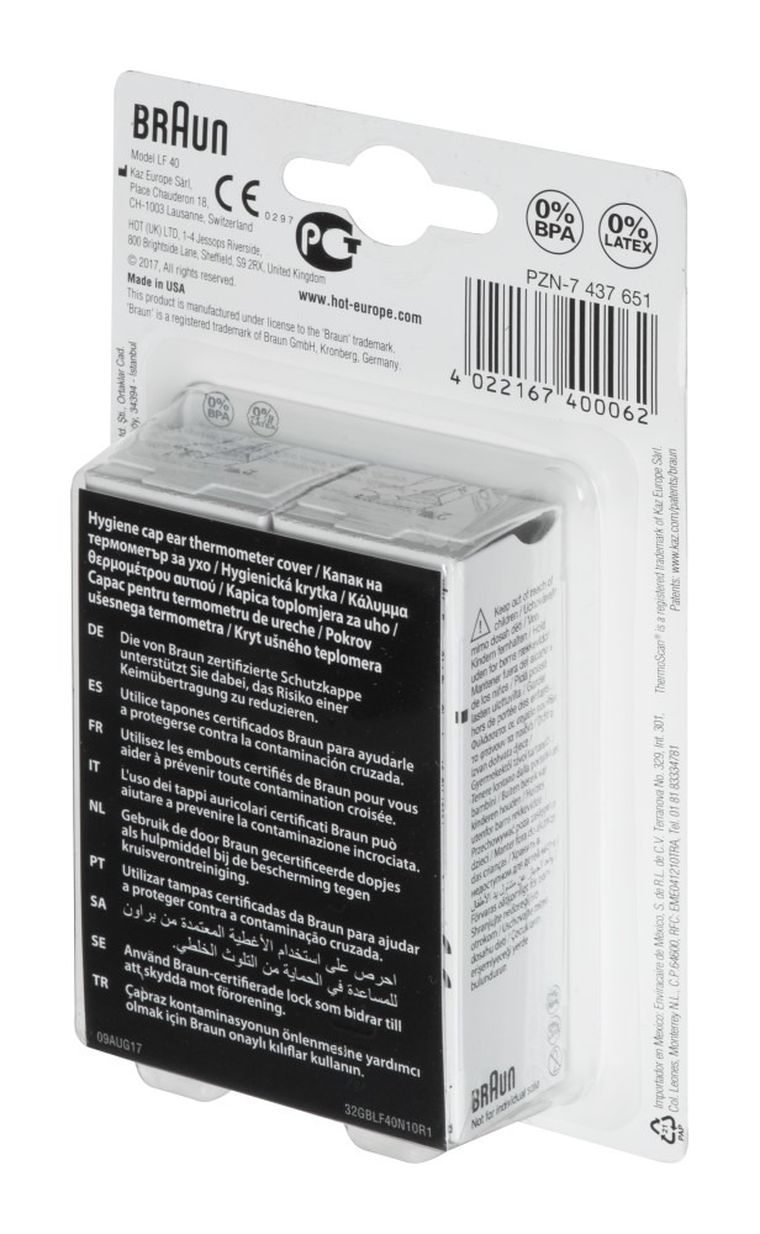 Braun, kapturki do termometru, LF 40