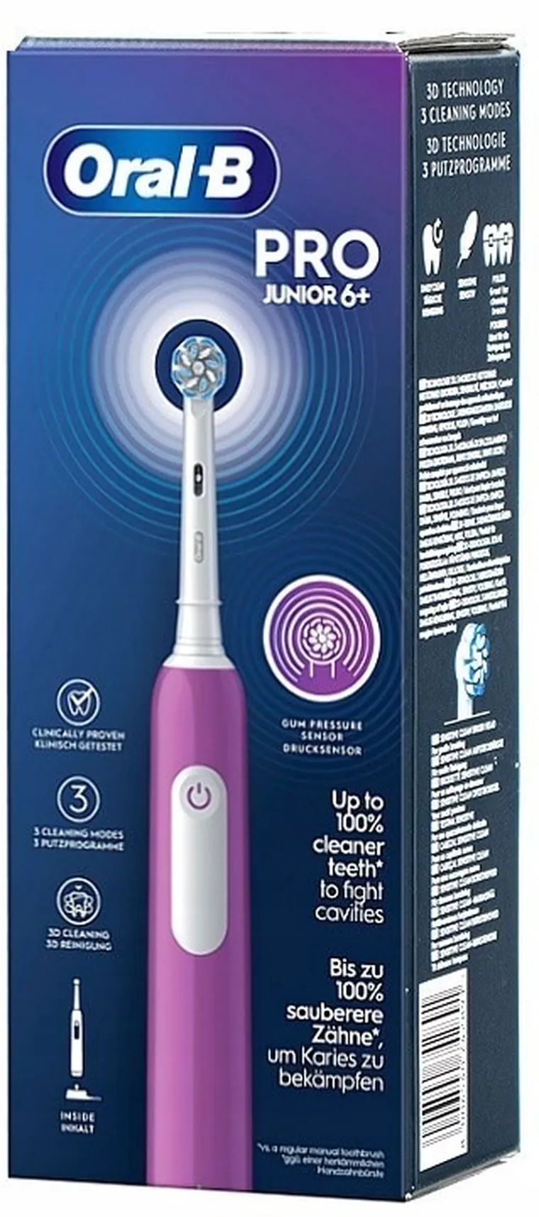Braun, Oral-B, Junior Pro, szczoteczka elektryczna, fioletowa