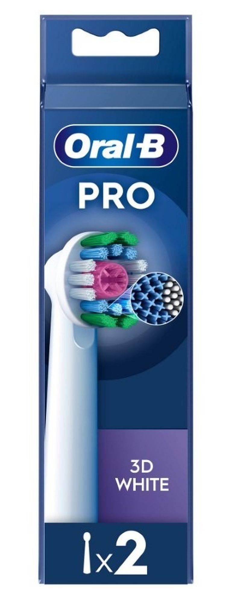 Braun, Oral-B, końcówki do szczoteczki elektrycznej 3D, White, 2 szt.
