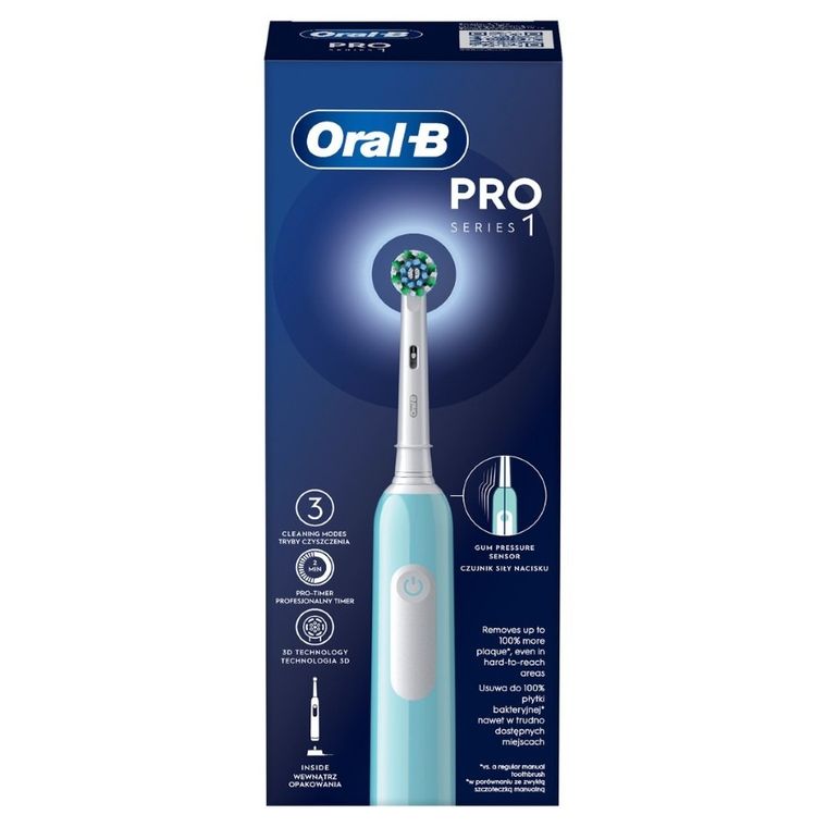 Braun, Oral-B, Pro1, szczoteczka elektryczna, CrossAction, Caribbean Blue
