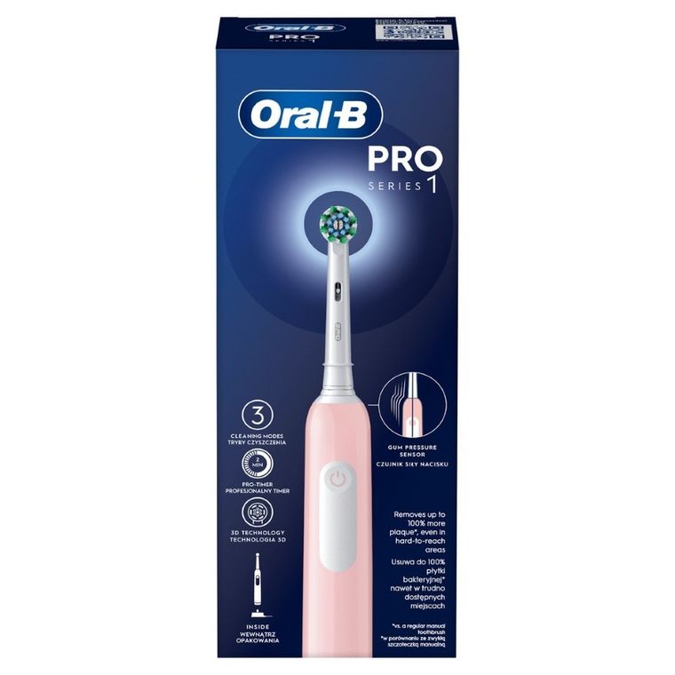 Braun, Oral-B, Pro1, szczoteczka elektryczna, CrossAction, Pink