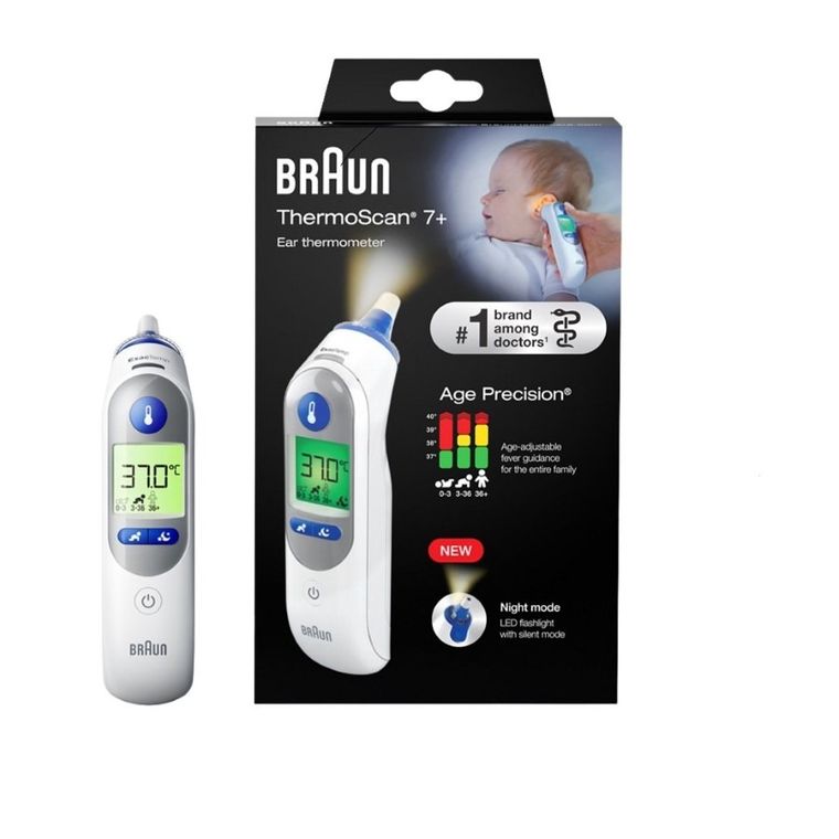 Braun, Thermoscan 7+, termometr do ucha z trybem nocnym