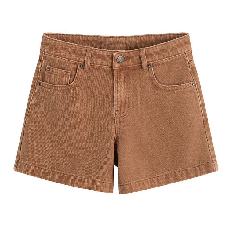 Brązowe jeansowe szorty z regulacją Cool Club