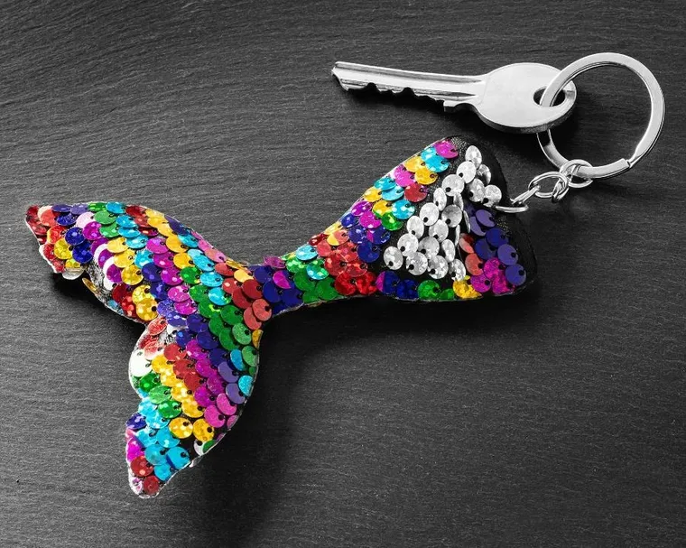 Brelok z cekinami, syreni ogon
