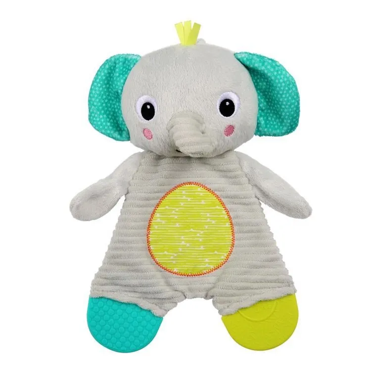Bright Starts, Słonik, pluszowy gryzak, sensoryczna przytulanka