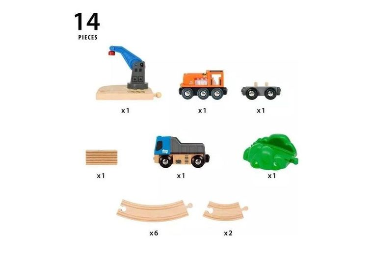 Brio, kolejka drewniana z dźwigiem, zestaw startowy