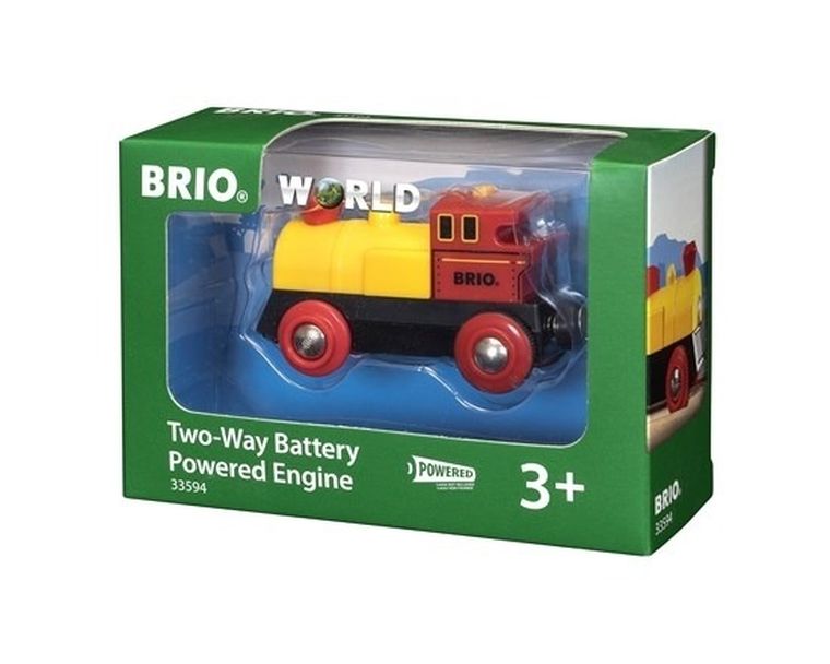 Brio World, Lokomotywa, zabawka drewniana, żółta