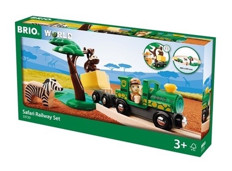 Brio World, Safari, kolejka drewniana, zabawka drewniana, 17 elementów