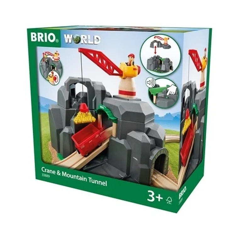 Brio World, Tunel fórski z dźwigiem, zabawka drewniana