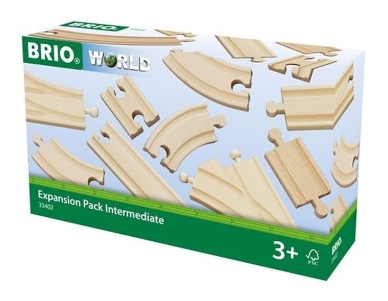 Brio World, Zestaw torów do rozbudowy, zabawka drewniana, 16 elementów