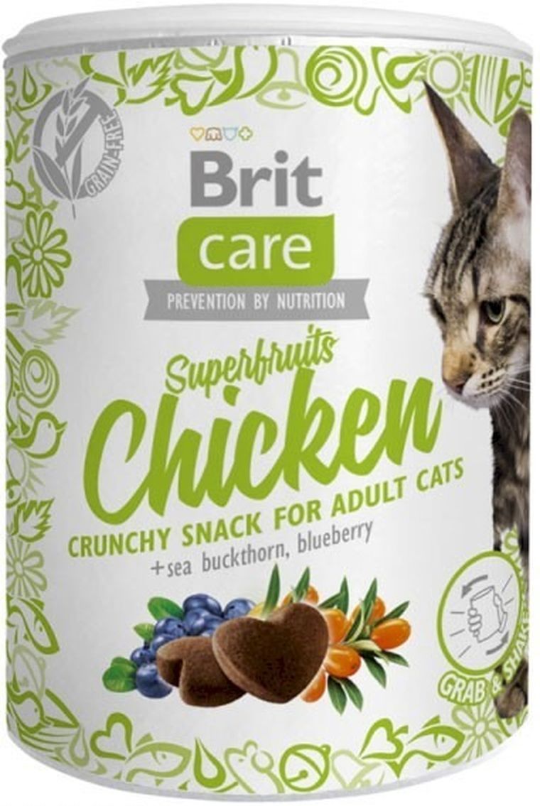 Brit Care Cat, Snack Superfruits Chicken Adult, przysmak dla kota, 100g