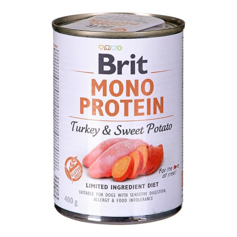 Brit, Mono Protein, karma dla psa, indyk z batatem, 400g