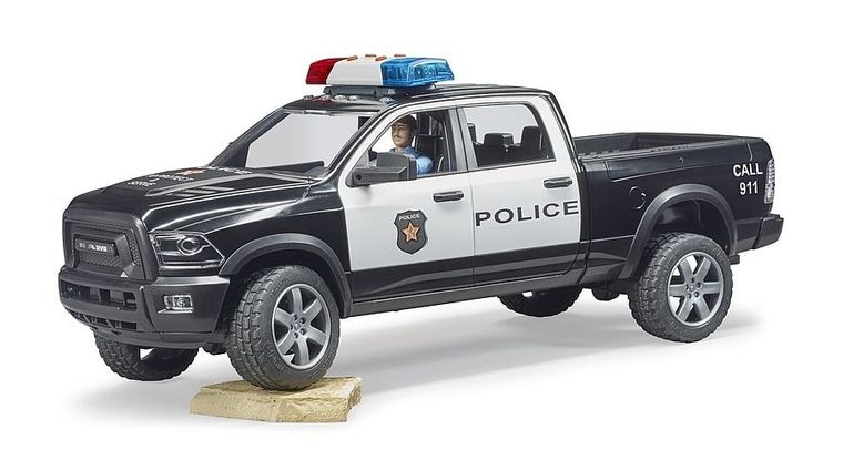 Bruder, Dodge RAM 2500, pojazd policyjny + figurka, 1:16