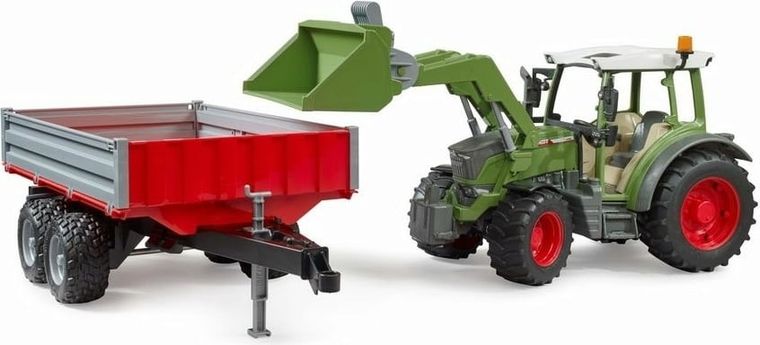 Bruder, Fendt Vario 211, traktor z ładowaczem i przyczepą, 1:16