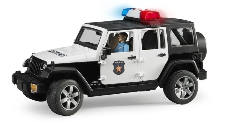 Bruder, Jeep Wrangler Unlimited Rubicon policyjny z figurką policjanta