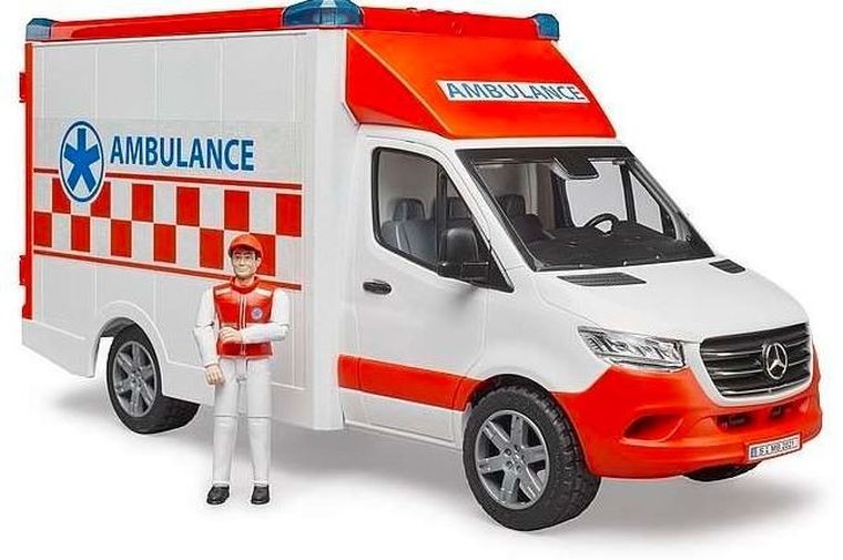 Bruder, Mercedes-Benz Sprinter Ambulans, pojazd z figurką i modułem