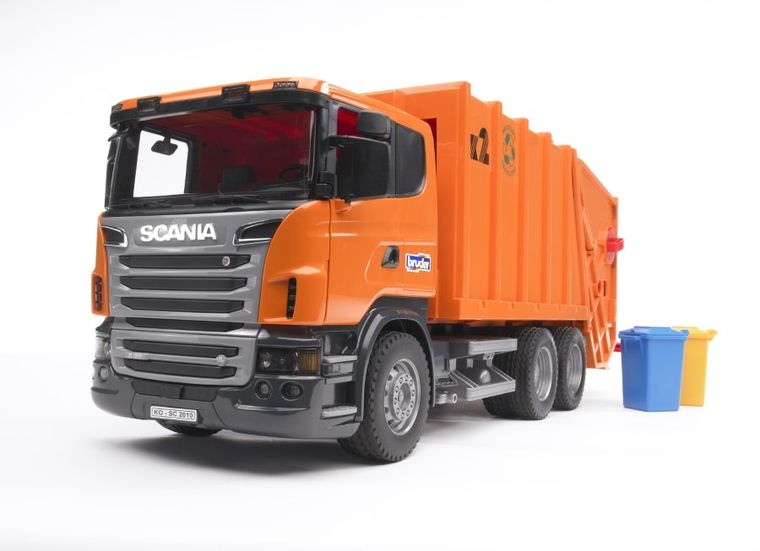 Bruder, Scania R Śmieciarka pomarańczowa
