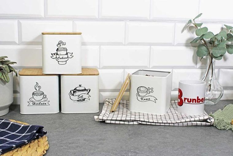 Brunbeste, zestaw pojemników kuchennych na produkty sypkie, 4 szt.