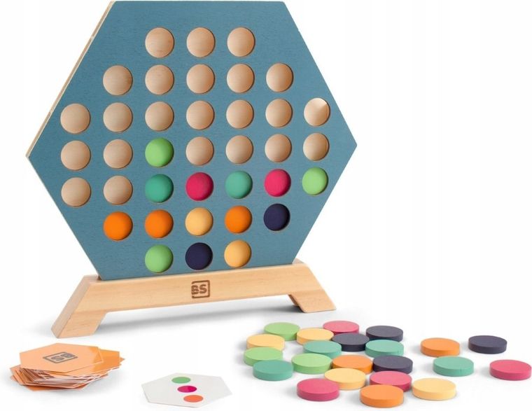 BS Toys, 3 w rzędzie, drewniana gra