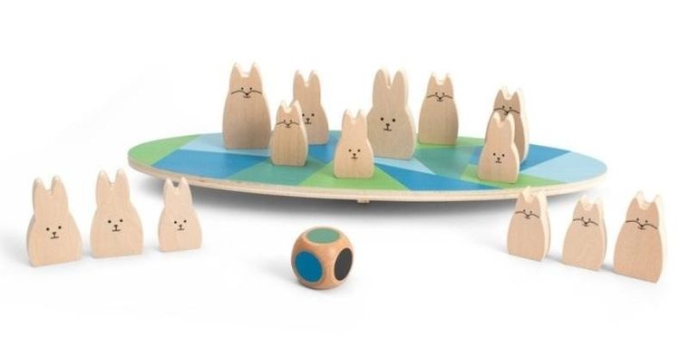 Bs Toys, Balansujące króliczki, drewniana gra zręcznościowa