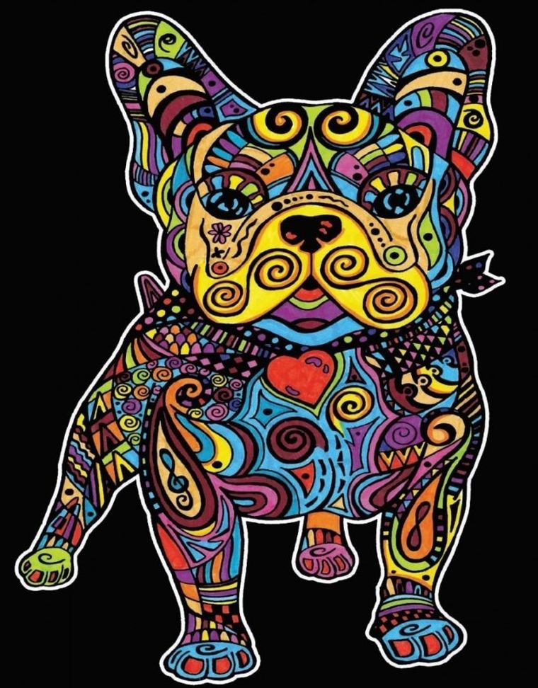 Buldog Francuski. Kolorowanka welwetowa, 47-35 cm