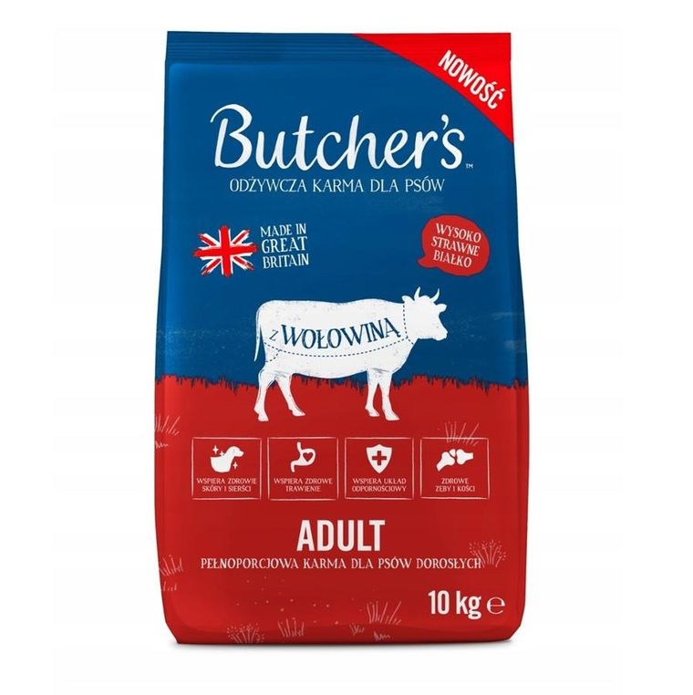 Butcher's, sucha karma dla psa, wołowina, 10 kg