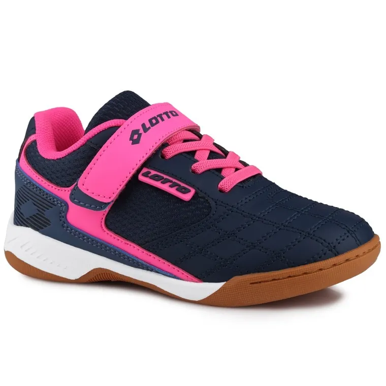 Buty piłkarskie dziecięce, halowe, granatowe, Lotto Flitter K