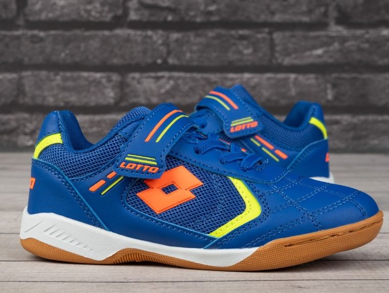 Buty piłkarskie dziecięce, halowe, niebieskie, Lotto