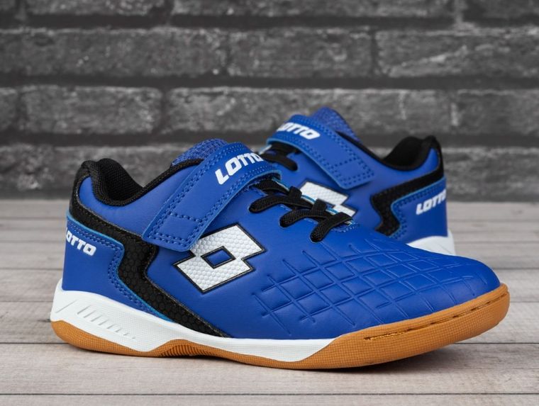 Buty piłkarskie dziecięce, halowe, niebieskie, Lotto Dasher K