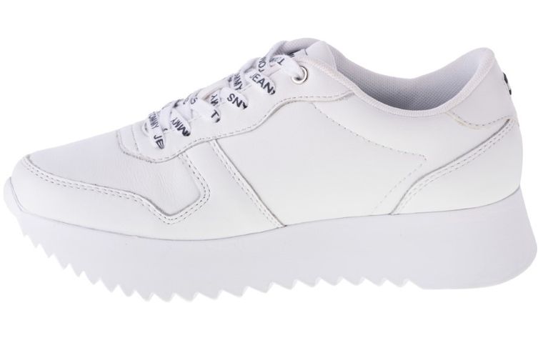 Buty sportowe damskie, białe, Tommy Hilfiger High Cleated Leather