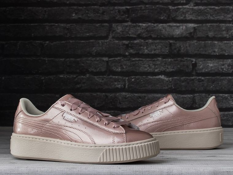 Buty sportowe damskie, różowe, Puma Basket